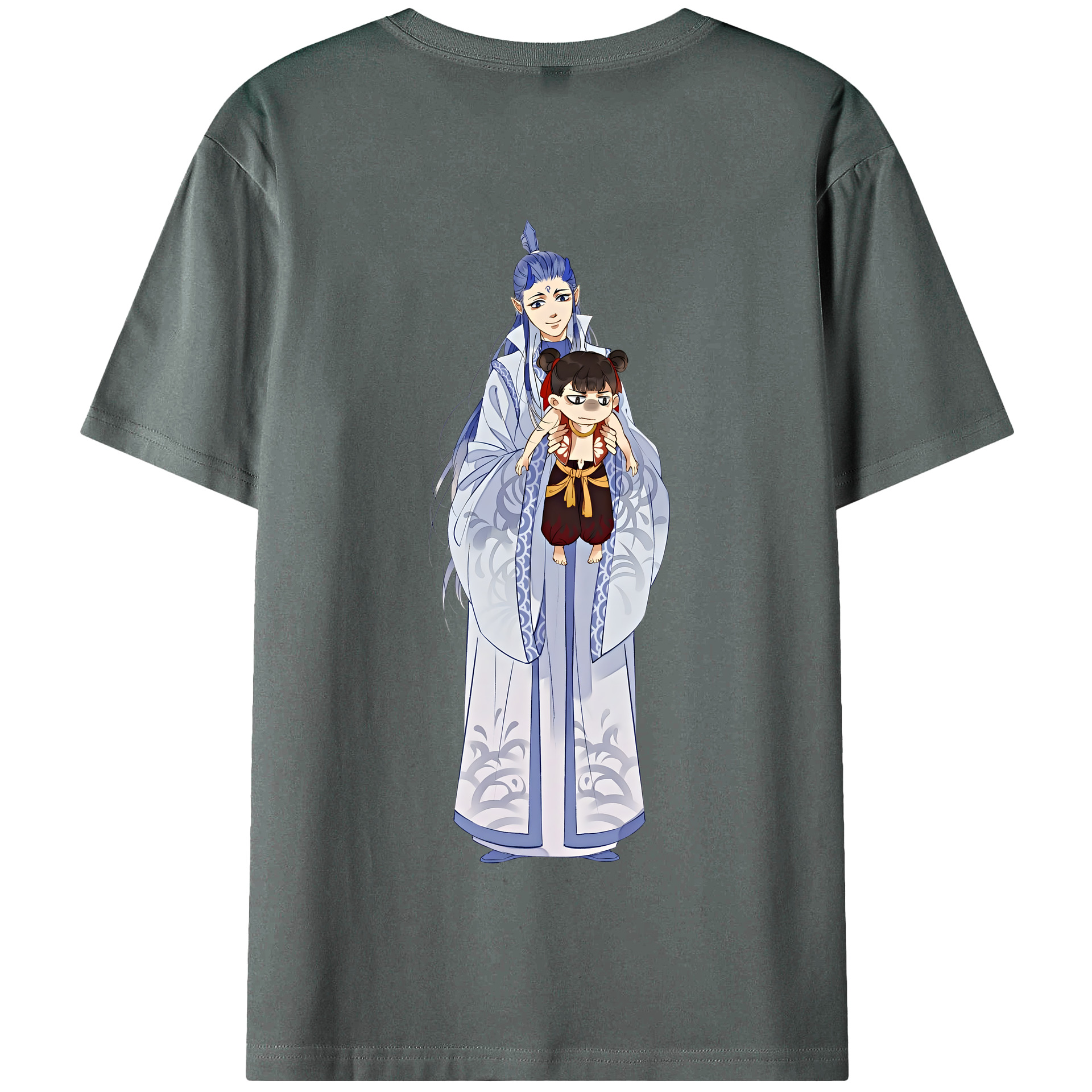 （画像用） Ne Zha 2 ナタ 魔童の大暴れ 綿100％半袖Tシャツ（背面プリント）